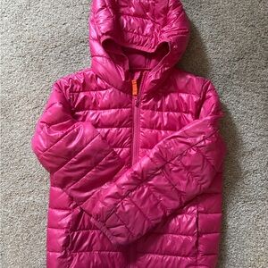 Primary Fuchsia Puffer Jacket for Kids